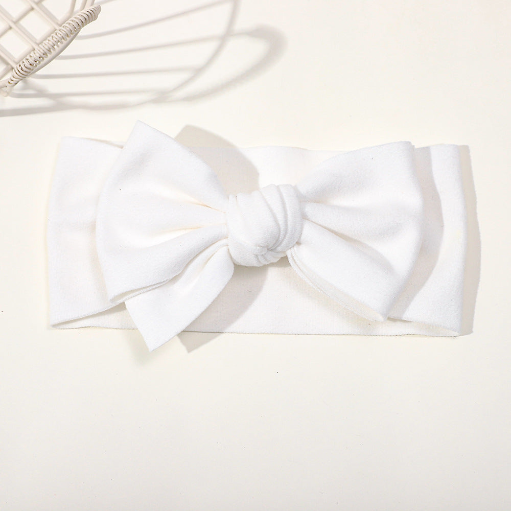 Elastic Baby Hairband with Solid Color Bow, MyKids-USA®, Hair Pins, Claws & Clips, MyKids-USA - Size/Age - Average Size (0-6Y） - Color - White -  -  - TR2411282314-J.