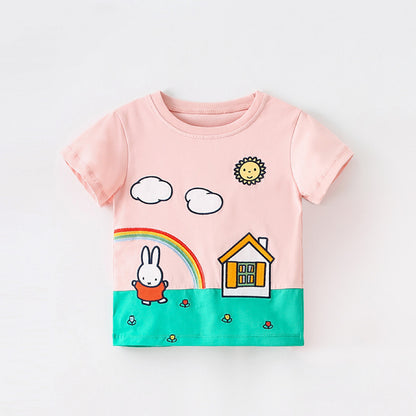 Baby Girl Various Style Short Sleeves Summer T-Shirt