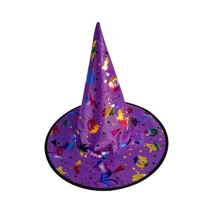 Halloween Bronzed Witch Hats Masquerade Dress Up Decoration, MyKids-USA®, Costume Accessories, MyKids-USA - Size/Age - Kids & Adult (Average Size) - Color - Purple -  -  - JM2206092213-J