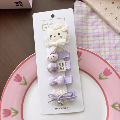 Cute Cartoon Pattern Hair Clips, MyKids-USA®, Hair Pins, Claws & Clips, MyKids-USA - Size/Age - Average Size (0-12Y） - Color - White -  -  - TR2604161439-K.