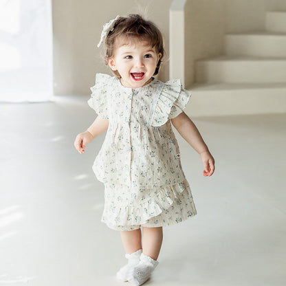 Baby Girl Flower Pattern Flying Sleeves Onesies & Clothing Sets With Headband, MyKids-USA®, Baby & Toddler Outfits, MyKids-USA -  -  -  -  -  -  - 