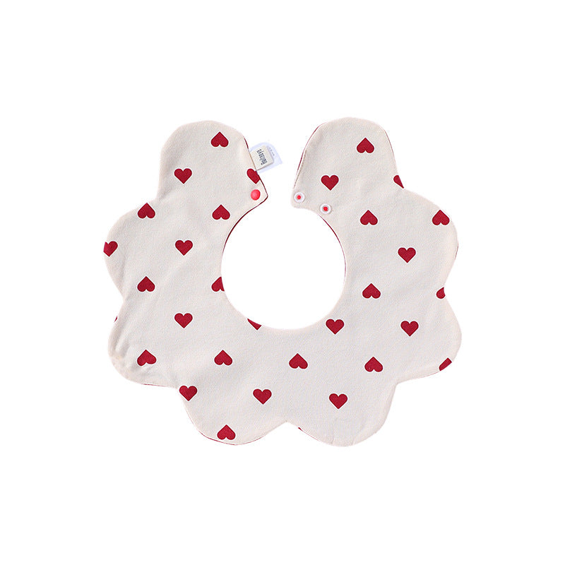 Adorable Simple Pattern Cotton Snap-on Flowers Shaped Bib, MyKids-USA®, Bibs, MyKids-USA - Size/Age - S (0-1Y) - Color - Red -  -  - TR2502282353-B.