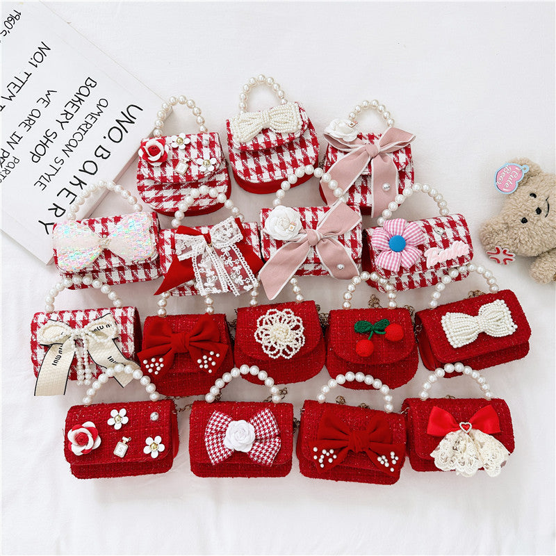 Stylish And Versatile Carry-On Girls Portable Red Crossbody Handbag, MyKids-USA®, Handbags, MyKids-USA -  -  -  -  -  -  - 