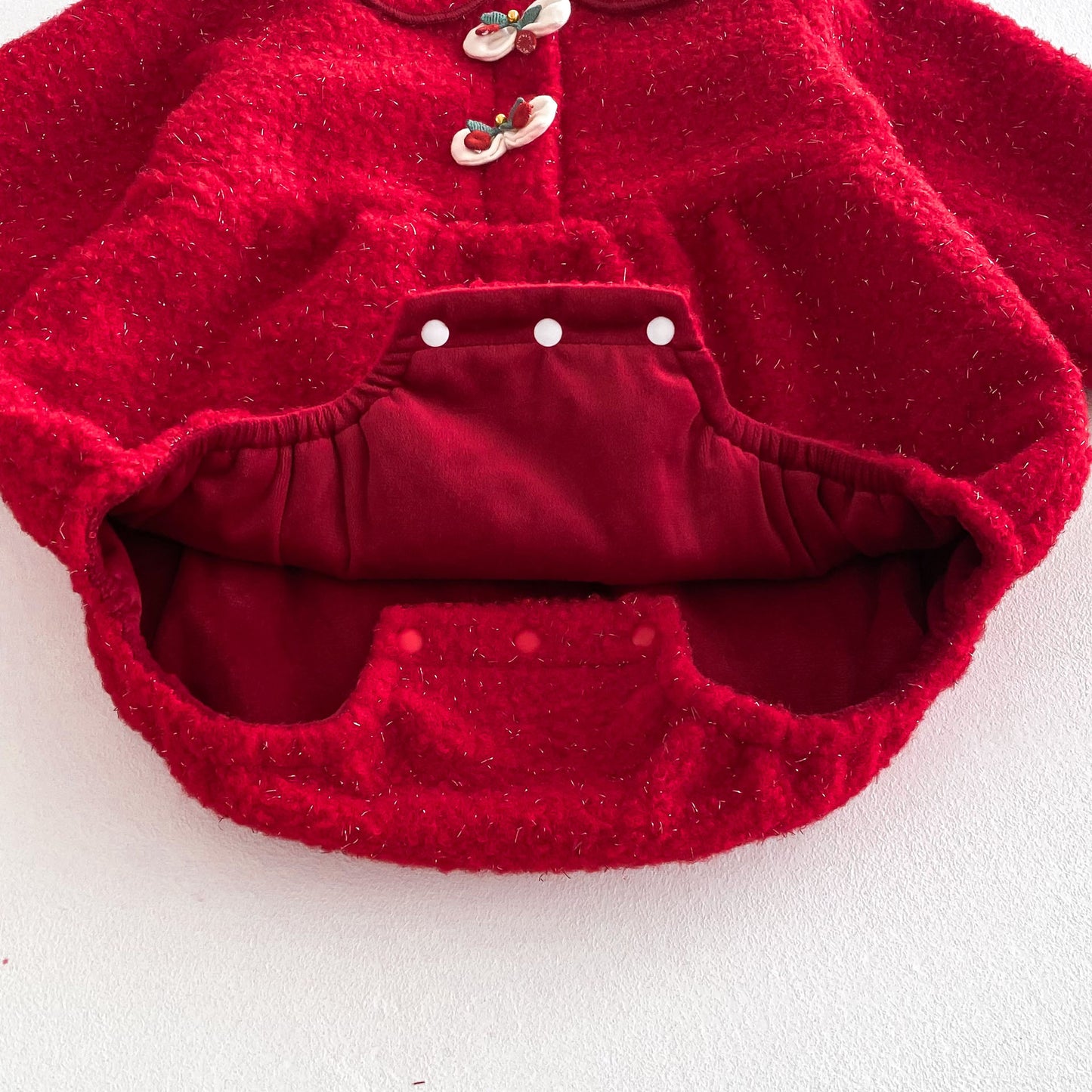 Winter Arrival Baby Girls Cute Cherry Attached Red Long Sleeves Onesies, MyKids-USA®, Baby One-Pieces, MyKids-USA -  -  -  -  -  -  - 