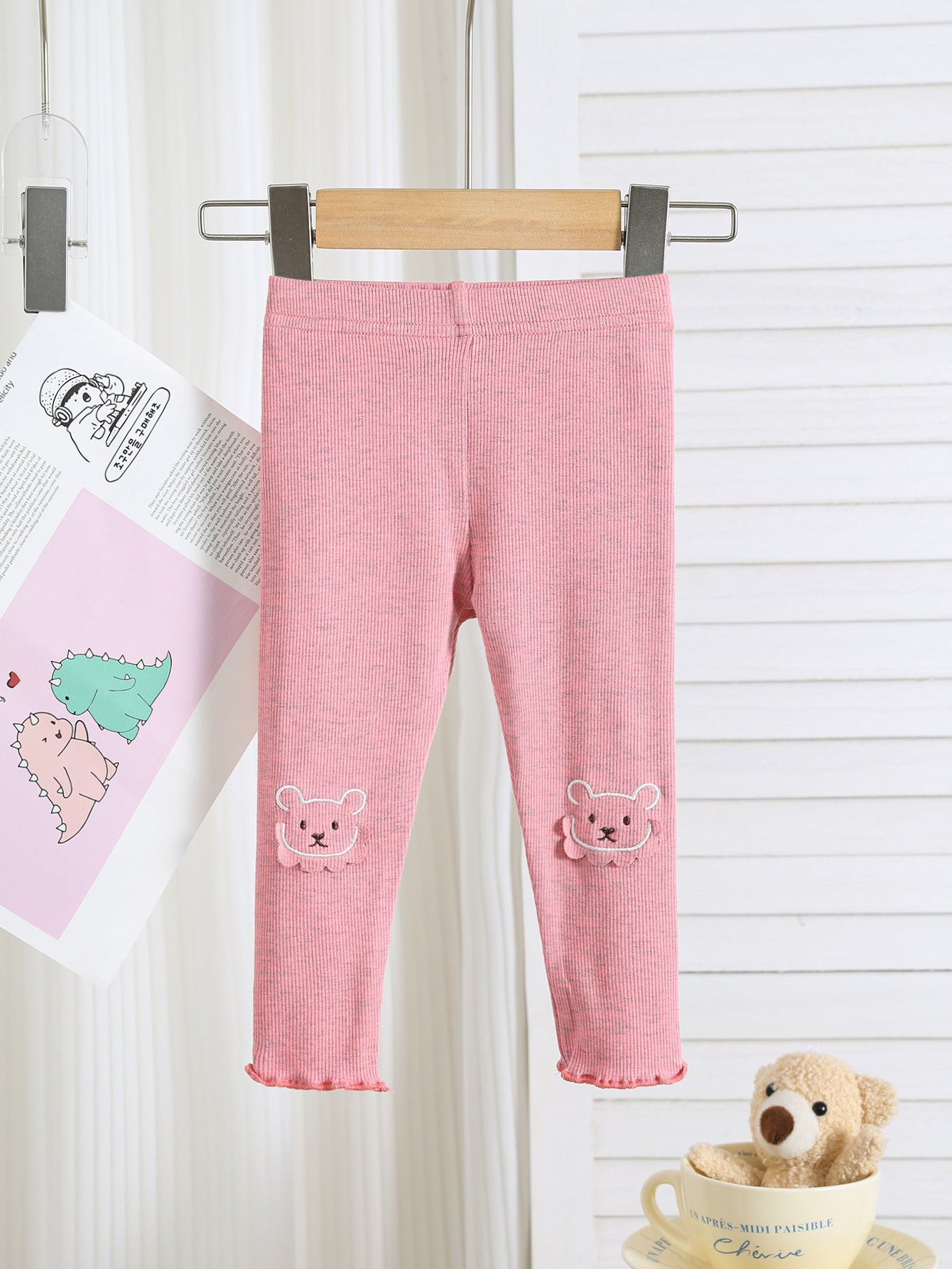 Autumn Arrival Elastic Baby Kids Girls Teddy Bear Pattern Cute Pants, MyKids-USA®, Trousers, MyKids-USA - Size/Age - 66 (3-6M) - Color - Pink -  -  - TR2509182216-B