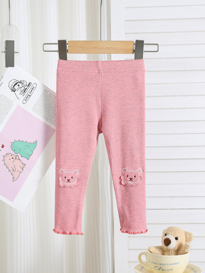 Autumn Arrival Elastic Baby Kids Girls Teddy Bear Pattern Cute Pants, MyKids-USA®, Trousers, MyKids-USA - Size/Age - 66 (3-6M) - Color - Pink -  -  - TR2509182216-B