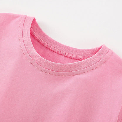 Summer Arrival Girls’ Flowers and Rabbit Pattern Short Sleeves T-shirt in European and American Style, MyKids-USA®, T-Shirts, MyKids-USA -  -  -  -  -  -  - 