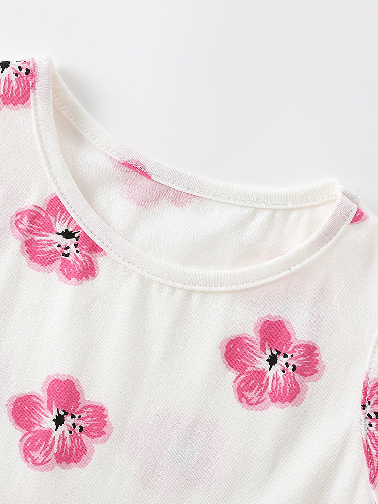 Summer Baby Kids Girls Sleeveless Floral Pattern Dress