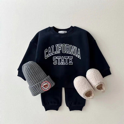 Winter and Autumn Kids Unisex Casual Letters Pattern Long Sleeves Top Pullover and Pants Clothing Set, MyKids-USA®, Baby & Toddler Outfits, MyKids-USA - Size/Age - 66 (3-6M) - Color - Navy Blue (Dark Blue) -  -  - TR2411172333-B