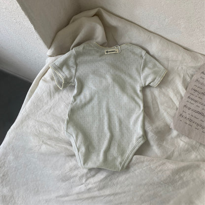 Summer Arrival Baby Short Sleeves Hollow-out Pattern Bodysuit