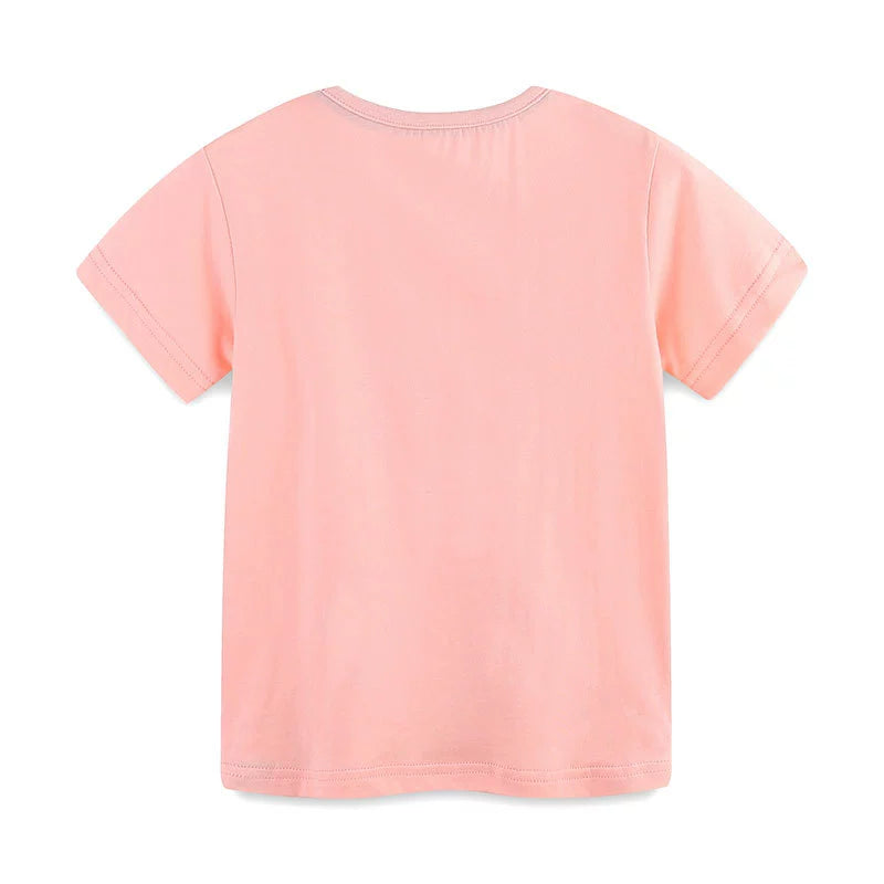 Summer Arrival Girls’ Flowers Cartoon Pattern Short Sleeves T-shirt in European and American Style, MyKids-USA®, T-Shirts, MyKids-USA -  -  -  -  -  -  - 