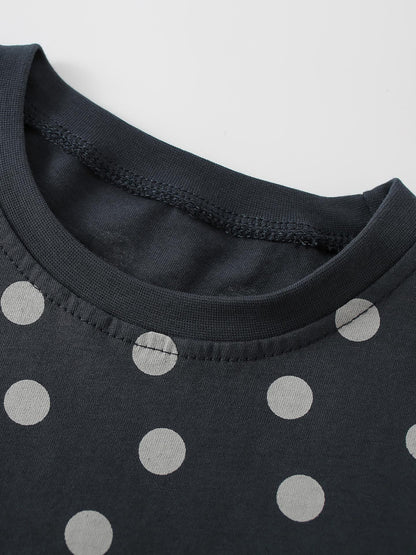 MyKids-USA® Spring and Autumn Baby Kids Girls Polka Dots Pattern Long Sleeves Top