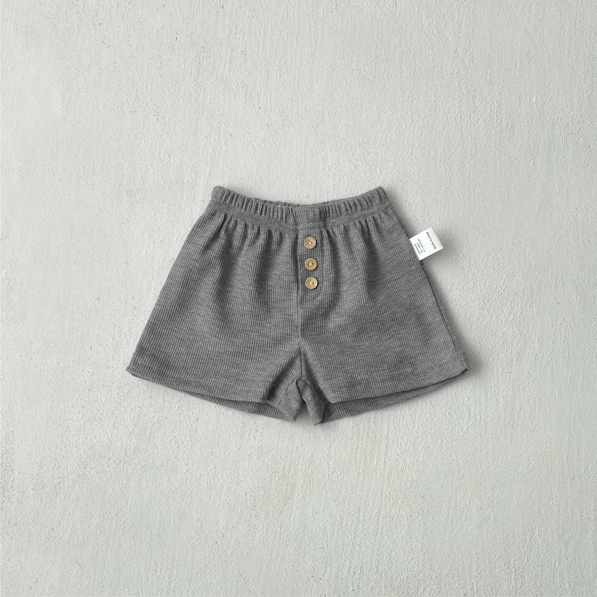 Summer Arrival Baby Kids Casual Style Solid Color Waffle Grid Shorts