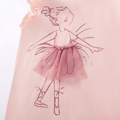 Kids’ Cartoon Pattern Fly Sleeves T-shirt in European and American Style for Girls, MyKids-USA®, Baby & Toddler Tops, MyKids-USA -  -  -  -  -  -  - .