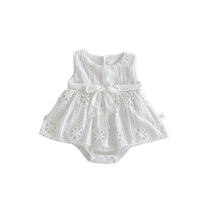 Design Summer Baby Kids Girls Sleeveless Flowers Pattern Hollow-out Bodysuit, MyKids-USA®, Bodysuits, MyKids-USA - Size/Age - 66 (3-6M) - Color - Beige -  -  - TR2604142351-A.