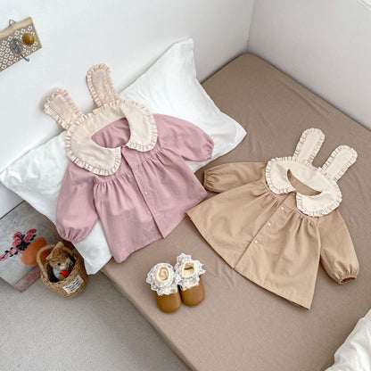 Spring and Autumn Rabbit Design Long-sleeved Dress with Ear Collar for Stylish Girls, MyKids-USA®, Baby & Toddler Dresses, MyKids-USA -  -  -  -  -  -  - 