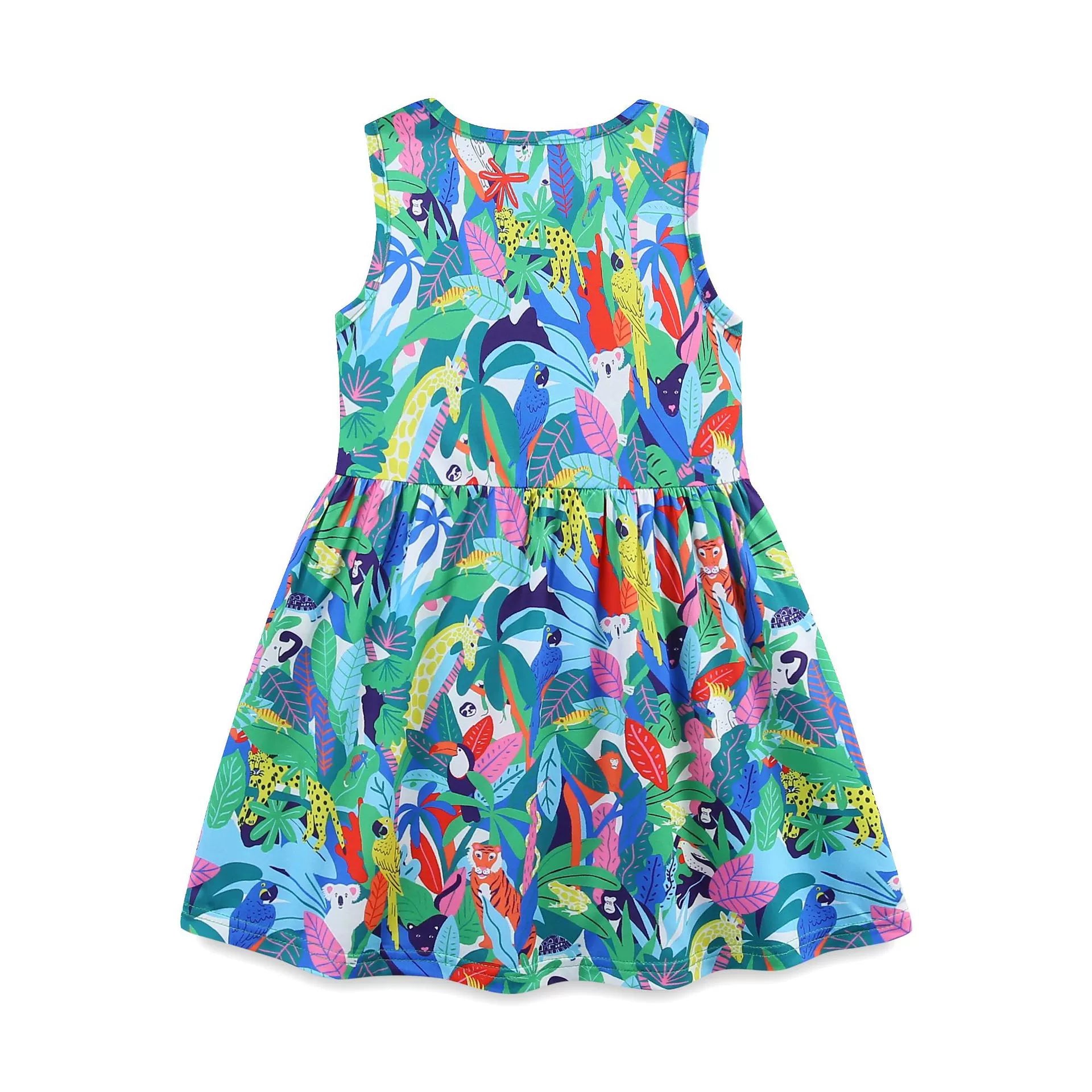 Summer Arrival Jungle and Animals Pattern Sleeveless Dress for Stylish Girls, MyKids-USA®, Baby & Toddler Dresses, MyKids-USA -  -  -  -  -  -  - 