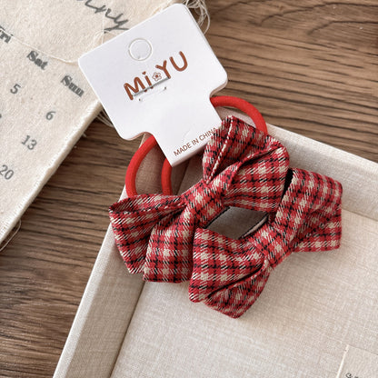 Collection of 2 Versatile Butterfly-bows Decorated Hair Ties, MyKids-USA®, Ponytail Holders, MyKids-USA - Size/Age - Average Size (0-12Y） - Color - Colorful -  -  - TR2603031536-B.