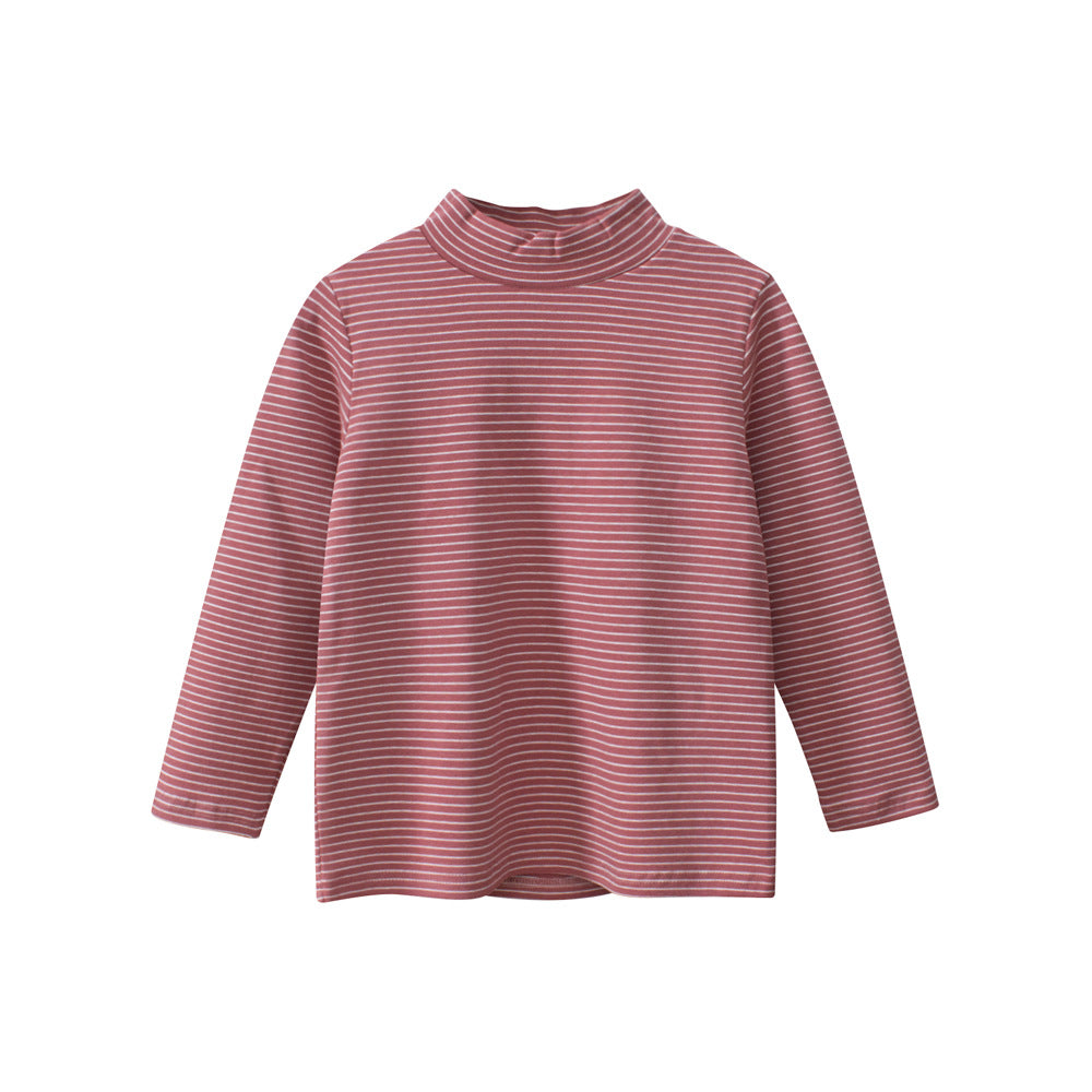 Autumn Baby Kids Girls Striped Long Sleeves Turtle Neck Top Pullover, MyKids-USA®, Baby & Toddler Outerwear, MyKids-USA - Size/Age - 90 (12-24M) - Color - Red -  -  - TR2410302355-A