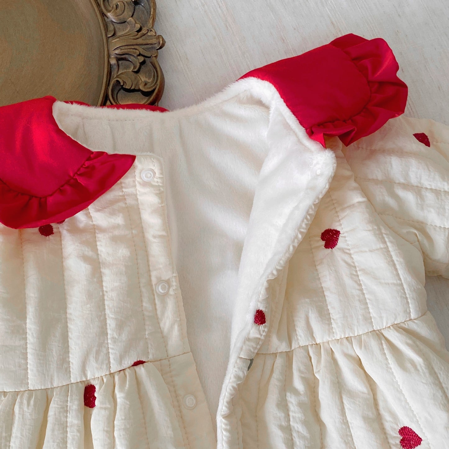 Winter Arrival Baby Girls Flowers and Hearts Pattern Warm Padded Thick Romper, MyKids-USA®, Baby & Toddler Outfits, MyKids-USA -  -  -  -  -  -  - 