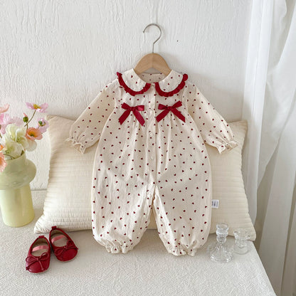 Autumn Arrival Baby Girls Long Sleeves Hearts Pattern Rompers, MyKids-USA®, Baby One-Pieces, MyKids-USA -  -  -  -  -  -  - 