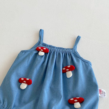 Summer Arrival Baby Girls Sleeveless Mushrooms Pattern Bodysuit, MyKids-USA®, Baby & Children's One-Pieces, MyKids-USA -  -  -  -  -  -  - .