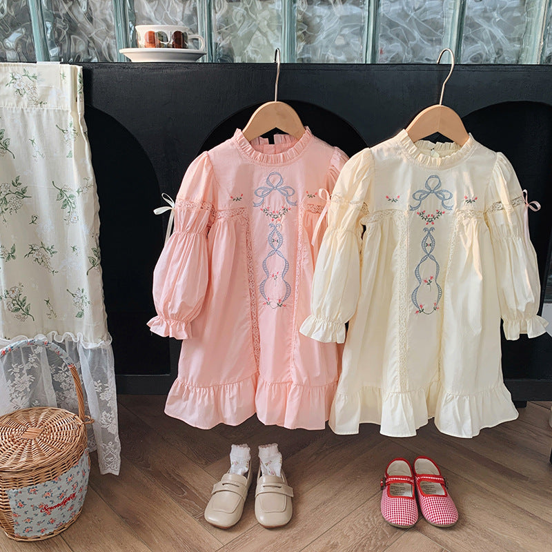 High Quality Embroidered Design Long Sleeve Dress