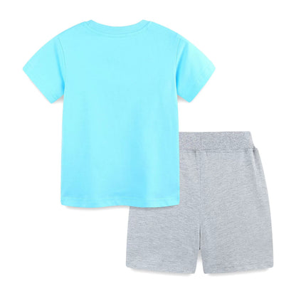 Summer Baby Kids Cartoon Marine Animals Pattern T-shirt and Plain Shorts Casual Clothing Set for Boys, MyKids-USA®, Baby & Toddler Outfits, MyKids-USA -  -  -  -  -  -  - 