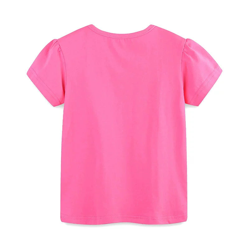 Summer Girls’ Flowers and Bird Cartoon Pattern T-shirt in European and American Style, MyKids-USA®, Baby & Toddler Tops, MyKids-USA -  -  -  -  -  -  - 