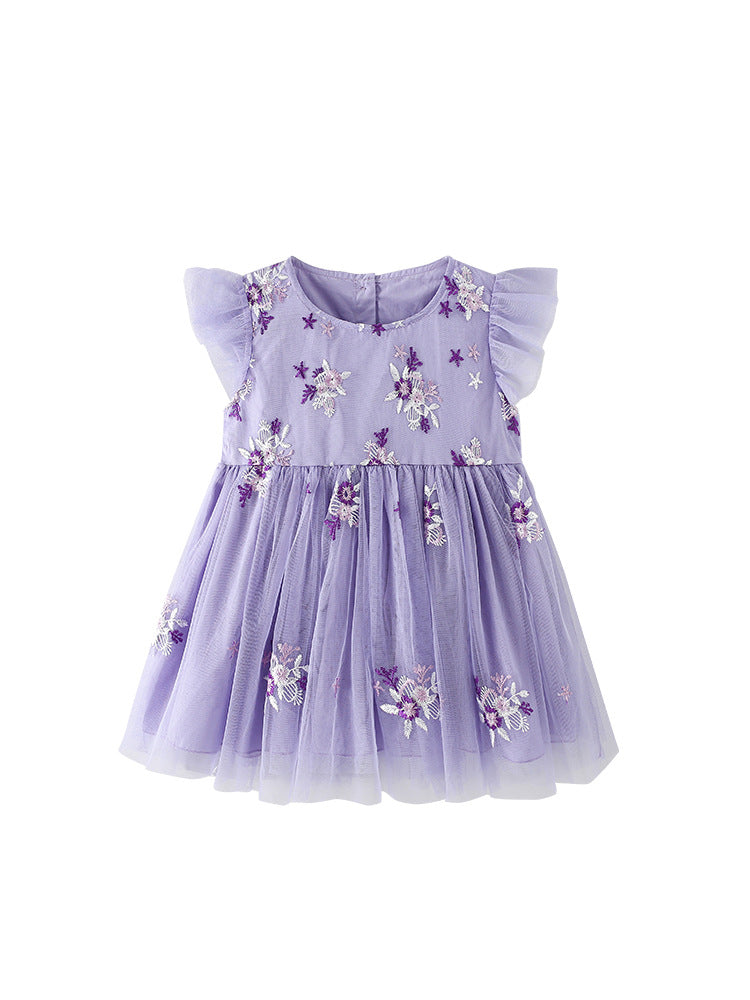 Summer Baby Kids Girls Fly Sleeves Flowers Embroidered Pattern Dress, MyKids-USA®, Baby & Children's Dresses, MyKids-USA -  -  -  -  -  -  - .