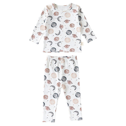 Spring and Autumn Baby Kids Simple Pattern Long Sleeves Top and Pants Clothing Set, MyKids-USA®, Baby & Toddler Outfits, MyKids-USA - Size/Age - 73 (6-9M) - Color - White -  -  - TR2509262345-C