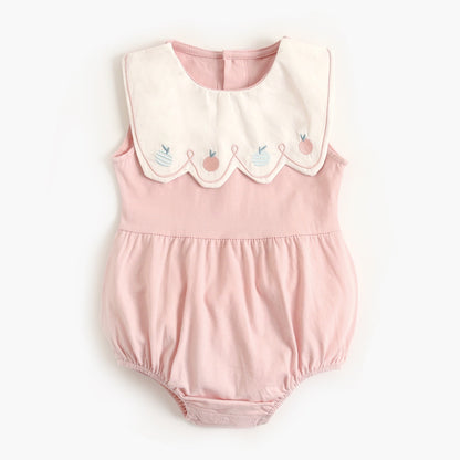 Baby Embroidered Pattern Sleeveless Cute Onesies