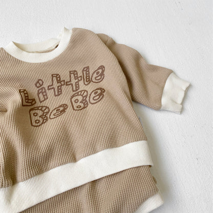Arrival Summer and Spring Baby Unisex Long Sleeves Letters Pattern Pullover and Shorts Clothing Set