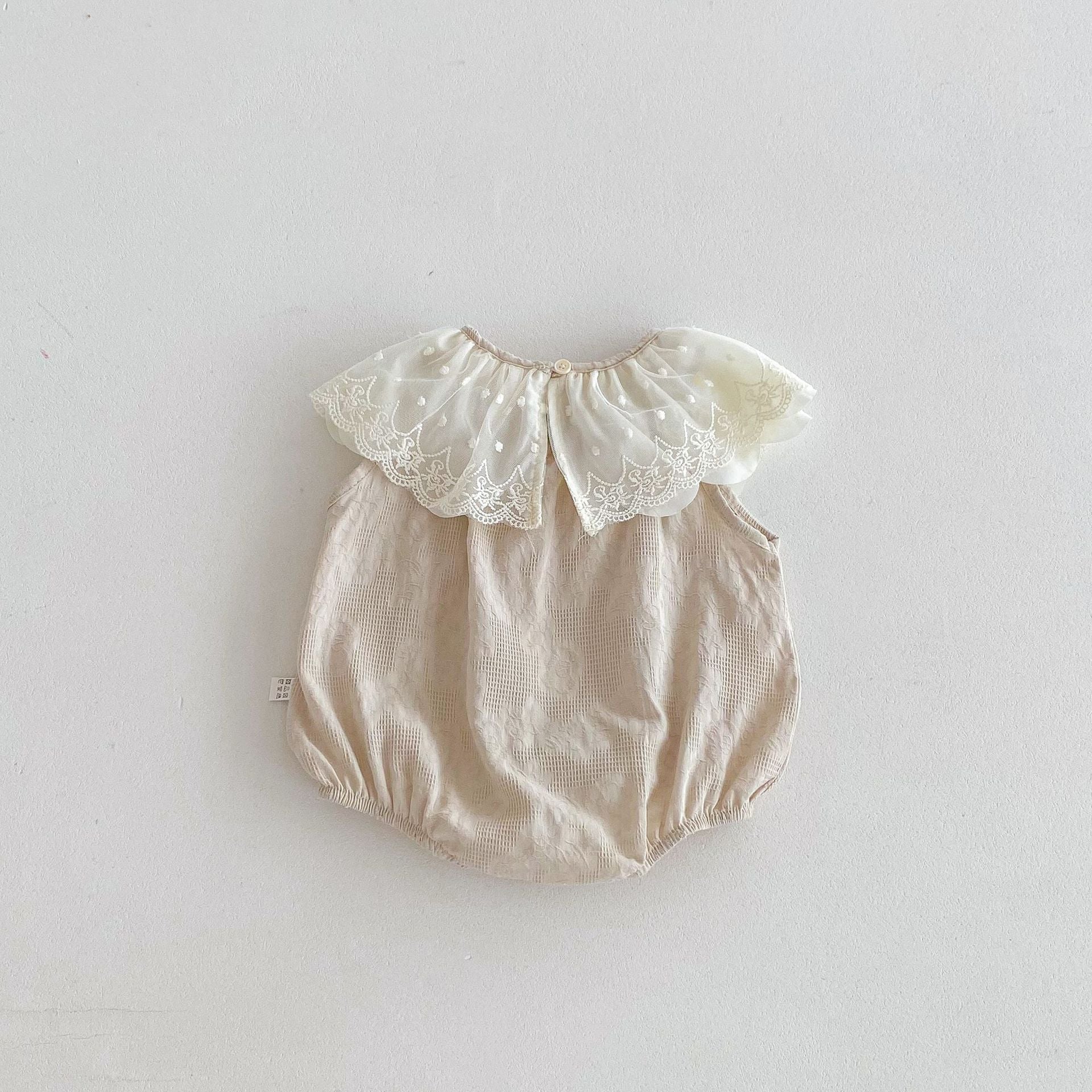 Summer Arrival Baby Girls Lace Embroidery Collar Sleeveless Onesies, MyKids-USA®, Baby One-Pieces, MyKids-USA -  -  -  -  -  -  - 