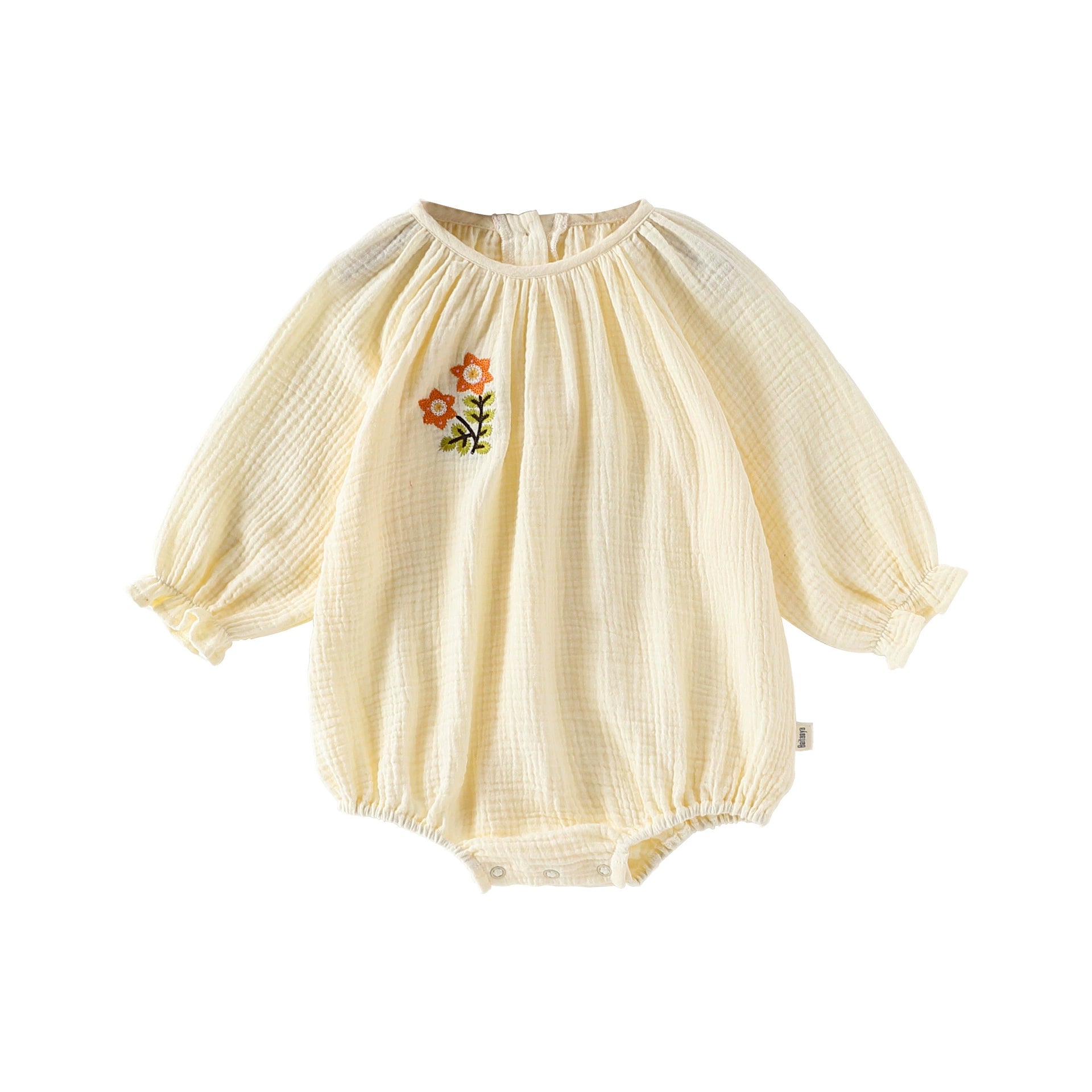 Arrival Baby Girls Long Sleeves Casual Flowers Embroidered Pattern Onesies, MyKids-USA®, Baby One-Pieces, MyKids-USA - Size/Age - 66 (3-6M) - Color - Apricot -  -  - TR2509011952-1-A
