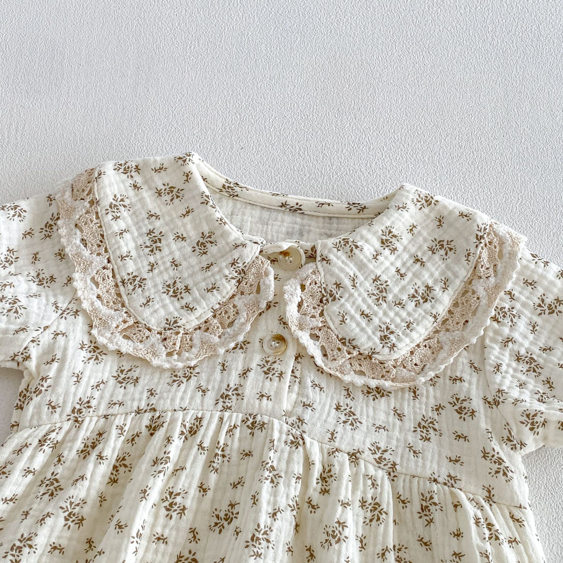 Summer Arrival Baby Girls Short Sleeves Flowers Pattern Vintage Bodysuit with Hat, MyKids-USA®, Baby & Children's One-Pieces, MyKids-USA -  -  -  -  -  -  - .