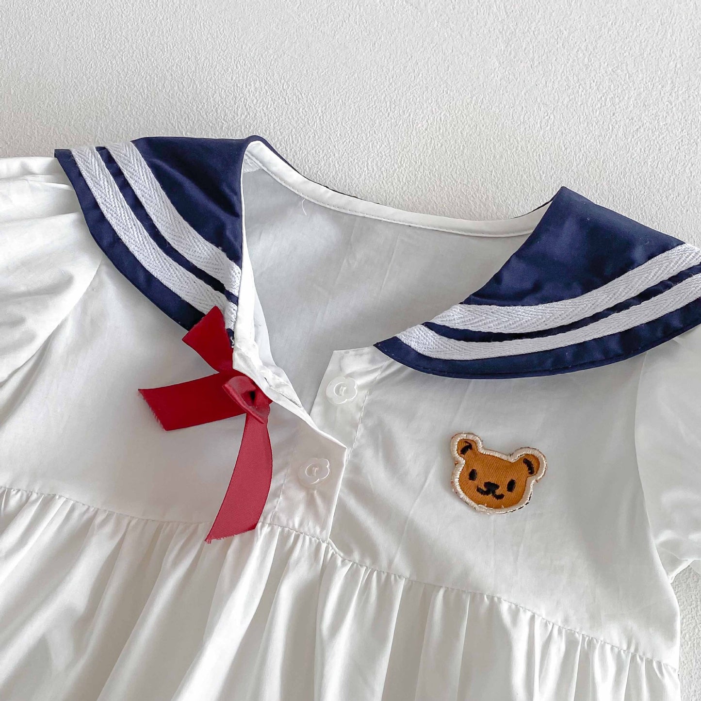 Summer Arrival Baby Girls Cute Preppy Short Sleeves Butterfly-bow Decorated Onesies, MyKids-USA®, Baby One-Pieces, MyKids-USA -  -  -  -  -  -  - 