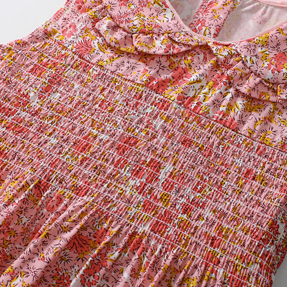 Summer Pure Cotton Floral Pattern Sleeveless Dress for Stylish Girls, MyKids-USA®, Baby & Toddler Dresses, MyKids-USA -  -  -  -  -  -  - 