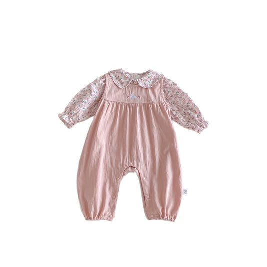 Spring and Autumn Baby Kids Girls Long Sleeves Floral Top and Cartoon Sleeveless Overalls Clothing Set, MyKids-USA®, Baby & Toddler Outfits, MyKids-USA -  -  -  -  -  -  - .
