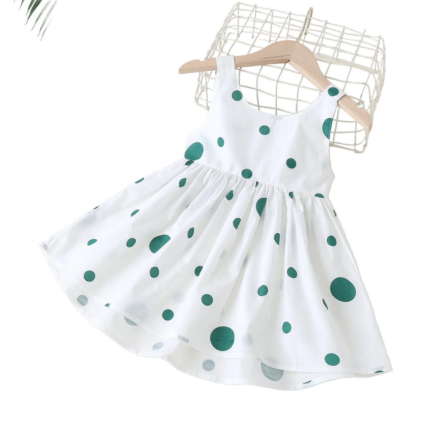 Polka Dot Pattern Sleeveless Round Collar Dress With Bow, MyKids-USA®, Baby & Toddler Dresses, MyKids-USA -  -  -  -  -  -  - .