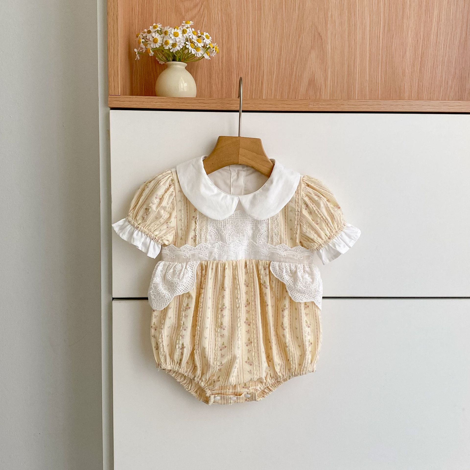 Arrival Summer Flowers Pattern Color Patchwork Baby Kids Girls Onesies and Dress – Princess Sister Matching Set, MyKids-USA®, Baby & Children's Outfits, MyKids-USA - Size/Age - 66 (3-6M) - Color - Apricot -  -  - TR2604192219-A.