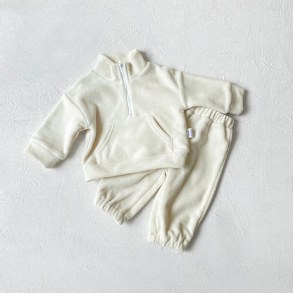 Winter and Spring Baby Kids Unisex Long Sleeves Casual Solid Color Pullover and Pants Clothing Set, MyKids-USA®, Baby & Toddler Outfits, MyKids-USA - Size/Age - 73 (6-9M) - Color - Beige -  -  - TR2601222148-B.