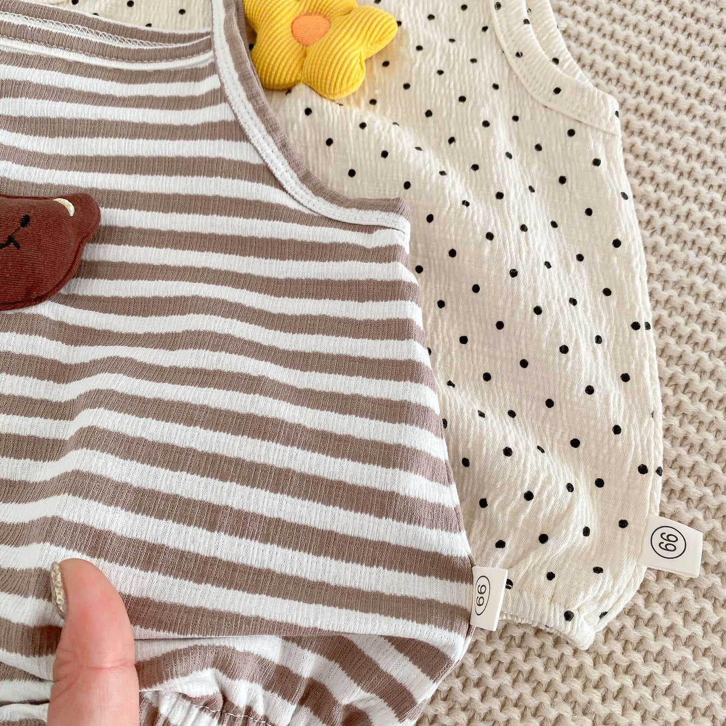 Summer Arrival Baby Boys and Girls Sleeveless Striped or Dots Pattern Strap Bodysuit, MyKids-USA®, Baby One-Pieces, MyKids-USA -  -  -  -  -  -  - .