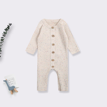 Hot Selling Autumn Baby Kids Long Sleeves Dots Pattern Single Breasted Knitted Rompers