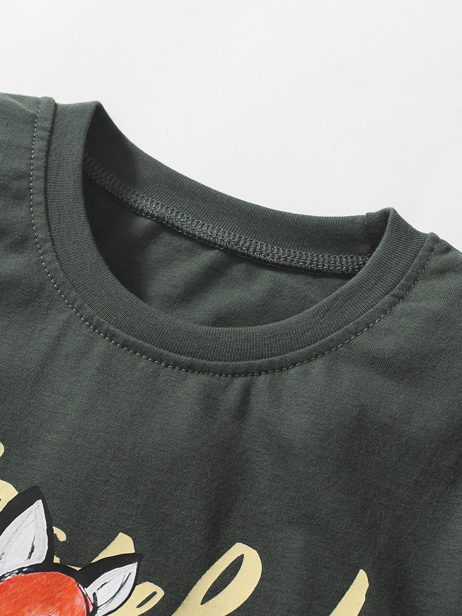 Boys’ Fox Print T-Shirt In European And American Style For Summer, MyKids-USA®, Baby & Toddler Tops, MyKids-USA -  -  -  -  -  -  - 