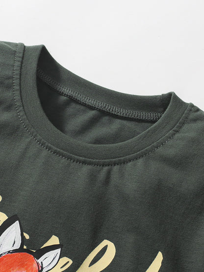 Boys’ Fox Print T-Shirt In European And American Style For Summer, MyKids-USA®, Baby & Toddler Tops, MyKids-USA -  -  -  -  -  -  - 