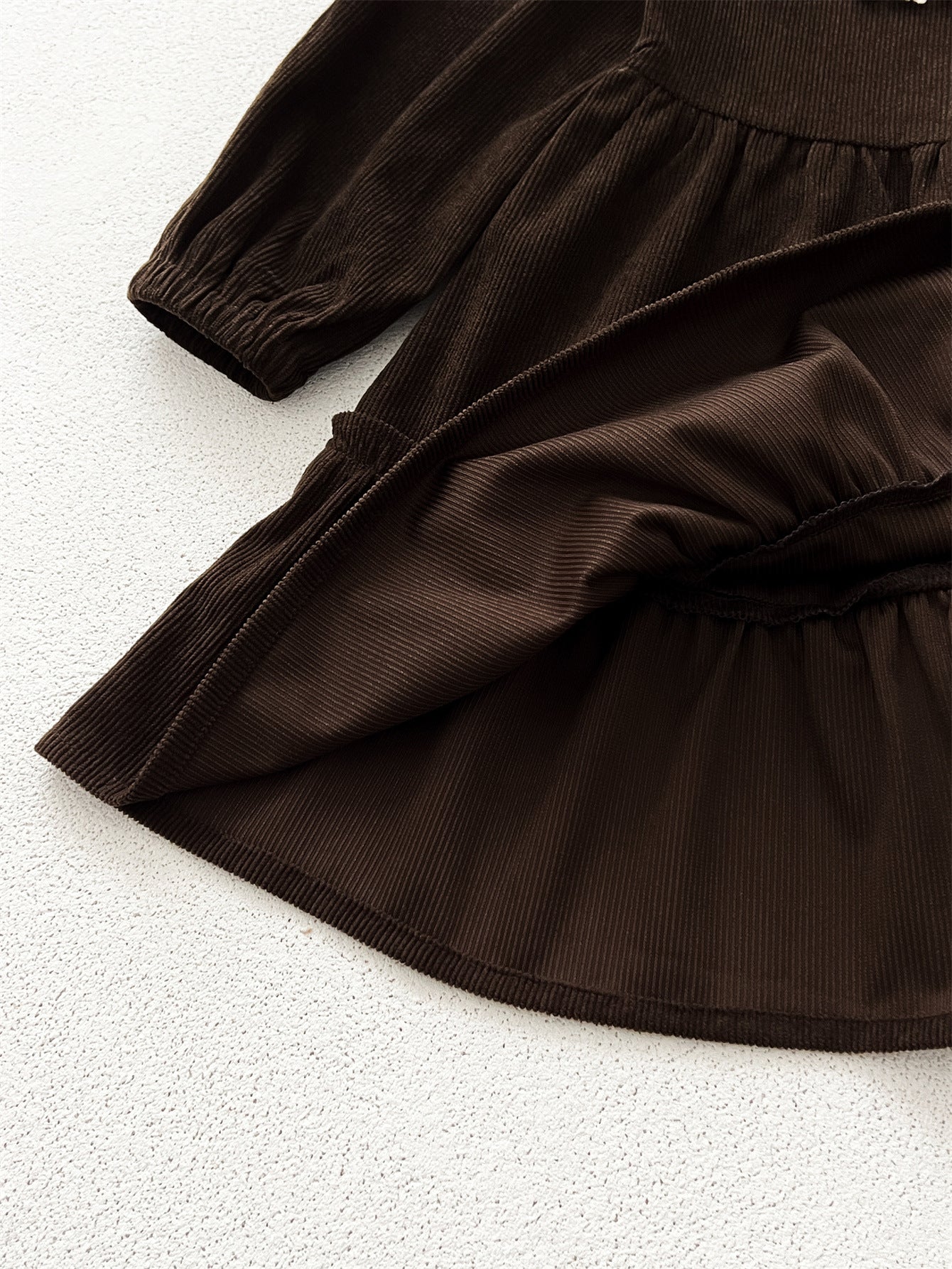 Spring and Autumn Corduroy Long-sleeved Dress with Lace Collar for Stylish Girls, MyKids-USA®, Baby & Toddler Dresses, MyKids-USA -  -  -  -  -  -  - 