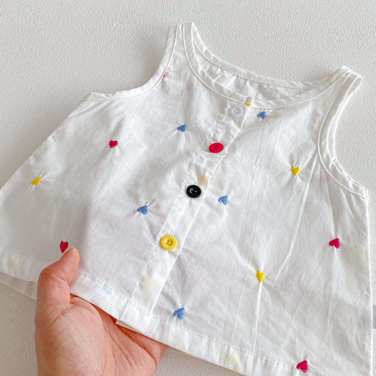 Summer Baby Kids Girls Sleeveless Hearts Embroidery Vest and Shorts Clothing Set, MyKids-USA®, Baby & Toddler Outfits, MyKids-USA -  -  -  -  -  -  - .