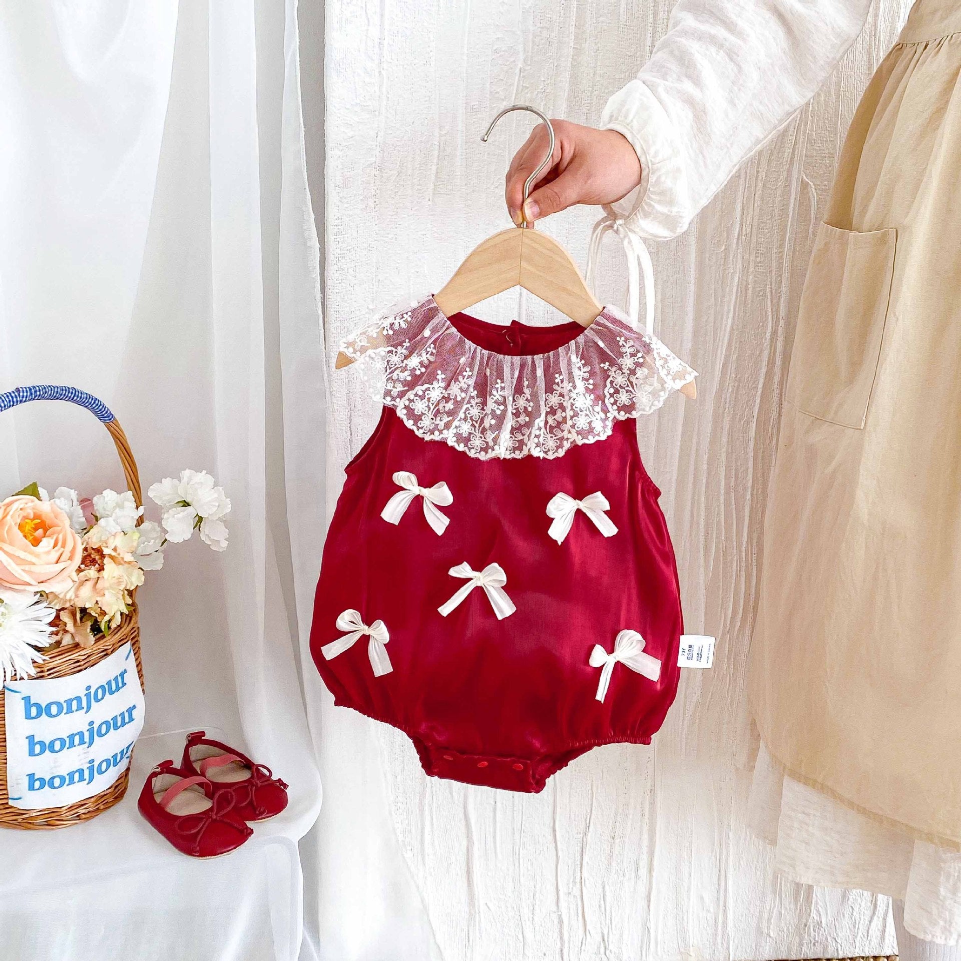 Summer Arrival Baby Girls Cute Butterfly-bows Pattern Sleeveless Onesies, MyKids-USA®, Baby One-Pieces, MyKids-USA - Size/Age - 66 (3-6M) - Color - Red -  -  - TR2505072123-A