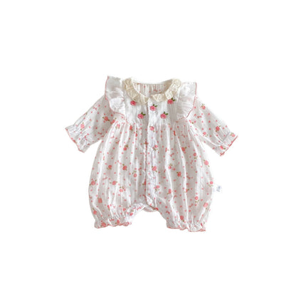 Spring and Summer Arrival Baby Girls Long Sleeves or Short Sleeves Flowers Pattern Rompers